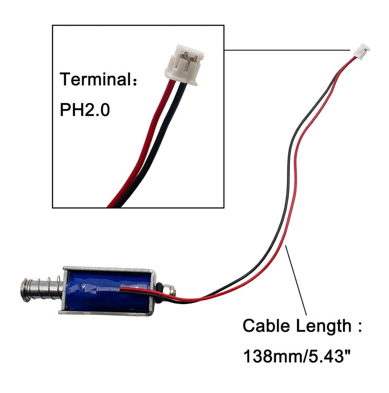 SUQUUB 2PCS Mini Push Pull Solenoid DC24V 3A 15W 10mm Stroke Auto-Reset Solenoid Magnet Electromagnet Mini Linear Actuator 3.5-65N DS-P0630L-05 - Image 4